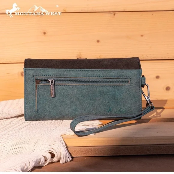 West Aztec Tote Bag for Women Embroidered Western Shoulder Purse and Wallet Set - Picture 5 of 6